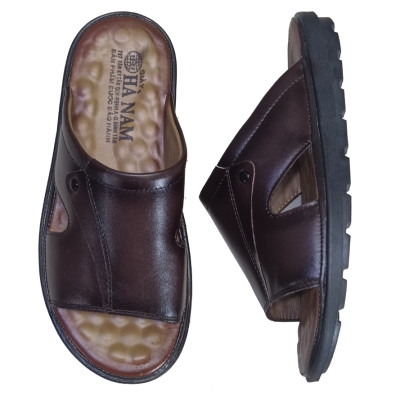 Dép nam quai ngang da bò thật TiTi Đô cao cấp DNA2202