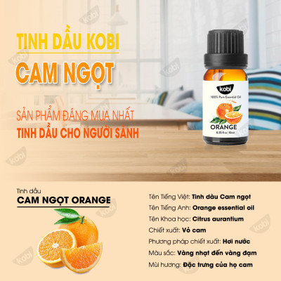 Tinh Dầu Cam Ngọt Kobi - Tinh Dầu Thiên Nhiên Nguyên Chất, Tinh Dầu Xông Phòng, Giúp Giảm Stress, Xua Đuổi Côn Trùng Và Khử Mùi Hiệu Quả, Thích Hợp Dùng Với Đèn Xông Và Máy Khuếch Tán Tinh Dầu (5ml)