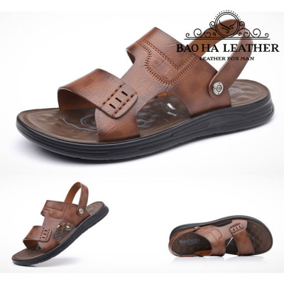 Dép nam quai ngang đơn giản BHD6651 Dép quai hậu da