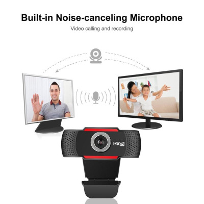 HXSJ Web Camera Computer Laptop Camera 1080P HD for Conference Video Call Live Streaming Noise-canceling Manual Zoom