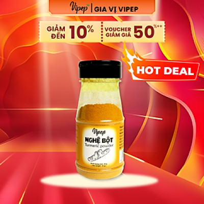 Nghệ Bột Tự Nhiên Vipep Hũ Nhựa 35g - Gia vị Vipep