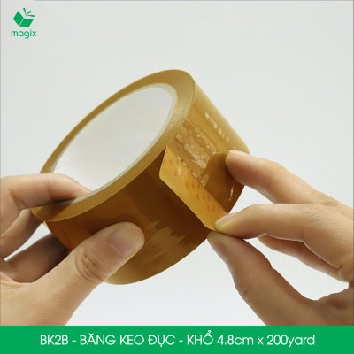 BK2B - 3 cuộn băng keo đục khổ 4.8cm x 200yard - Băng dính đóng hàng, băng keo khổ lớn