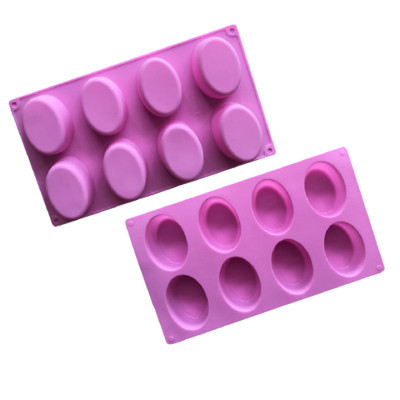 Khuôn silicon làm bánh, rau câu 8 hình Oval - Mã số 1052