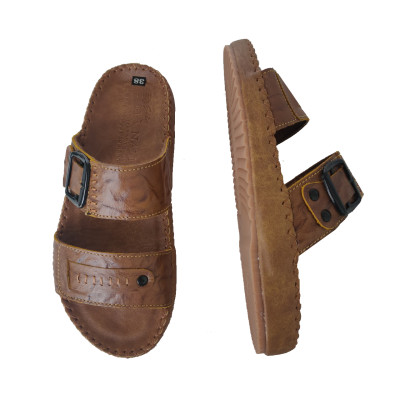 Dép Nam Quai Ngang Da Bò Thật TiTi ĐÔ Cao Cấp DNA2175d