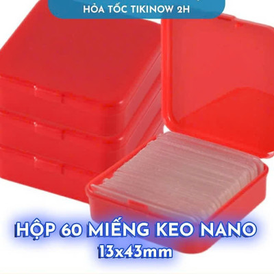 COMBO 2 Hộp 60 Miếng Keo Nano 2 Mặt Trong Suốt Chống Nước, Không Để Vết Keo Băng keo dán 2 mặt trong suốt siêu dính treo đồ (Hộp 60 miếng)