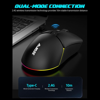 Chuột chơi game Ergonomic Ajazz i309Pro 2.4G Không dây Type-C với hiệu ứng ánh sáng RGB