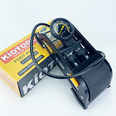 Bơm xe máy KIO-02 Phiên bản Xanh - Bơm xe đạp chân - Bơm đạp chân 2 ống đa năng - Bơm hơi đạp chân mini Xe Đạp, Xe Máy, Xe Ô tô, Xe Hơi Đa Năng Dễ Dàng Xếp Gọn thân hợp kim siêu bền, hỗ trợ cả van Mỹ và van Pháp Thương hiệu KIOTOOL