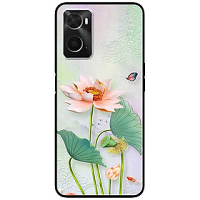 Ốp lưng cho Oppo A36 - A60 4G - A74 - A76 - Oppo A95 4G - A96 4G - Tranh Sen Trắng - Hàng Chính Hãng