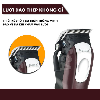 Tông đơ cắt tóc không dây Kemei KM-2600 chuyên nghiệp công suất mạnh mã 9W với pin Lithiumion siêu khủng có thể sử dụng cắm điện trực tiếp thích hợp sử dụng salon, tiệm tóc cắt tóc người lớn và trẻ em