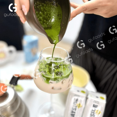 Combo pha chế Matcha latte từ OATSIDE - Pha được 9 ly thành phẩm - Gồm 9 Hộp OATSIDE 180ml + Gói 50g Bột Matcha trà Ôlong GUfoods