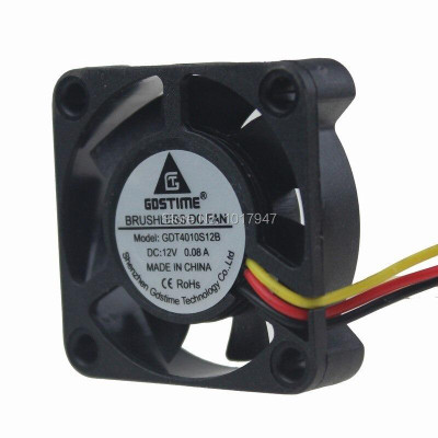 1 Chiếc Quạt Tản Nhiệt Dc 12v 3pin 4cm 40mm X 10mm 4010