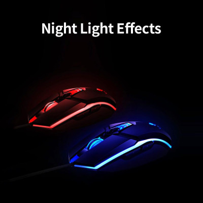 Chuột chơi game có dây T-WOLF G510 6 nút 4 đèn nền màu 800-3200 DPI có thể điều chỉnh cho văn phòng và máy tính xách tay / PC