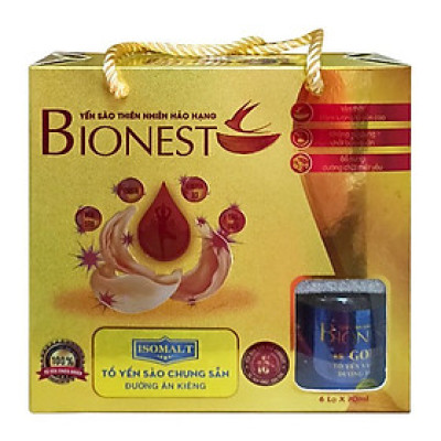 Hộp Yến sào Bionest Gold isomalt cao cấp - hộp tiết kiệm 6 lọ