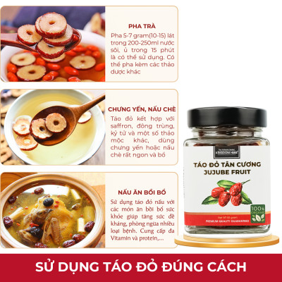 Táo đỏ Tân Cương hữu cơ sấy khô cắt lát Kingdom Herb chính hãng thượng hạng hộp 55g - KQ