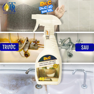 Combo Tẩy Bồn Cầu Bị Ố Vàng,Tẩy Gạch Men,Tẩy Xi Măng S90+Tẩy Cặn Canxi Nhà Tắm,Tẩy Vách Kính Vòi Sen Inox,Tẩy Ố Vàng Nhà Vệ Sinh 4G Dr.C