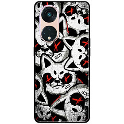 Ốp lưng dành cho Oppo Reno 8T 4G - Reno 8T 5G - Reno 10 5G - Reno 10 Pro 5G - Mèo Trắng Đỏ Dữ - Hàng Chính Hãng