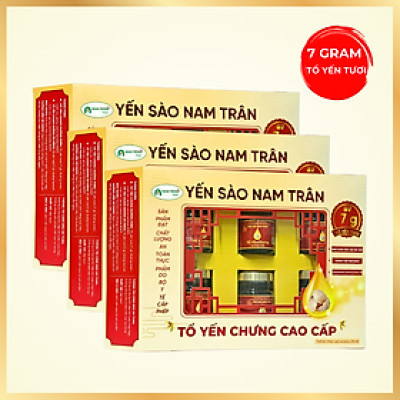 [Combo 3 hộp] Yến chưng Đường phèn 7 gram Tổ Yến Tươi - Yến Sào Nam Trân. Hộp (6 lọ x 70 ml)