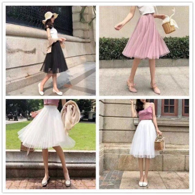 Váy ren dáng xòe dài ngang gối_CHÂN VÁY REN CÔNG CHÚA DÁNG NGẮN CHE GỐI