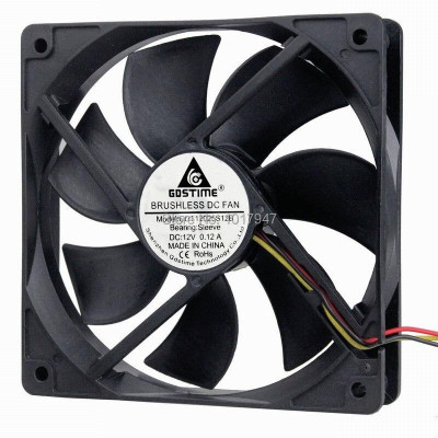 1 Bộ Quạt Tản Nhiệt Không Chổi Than 12v 3p 120mm 120x25mm 12025 Fg Dc