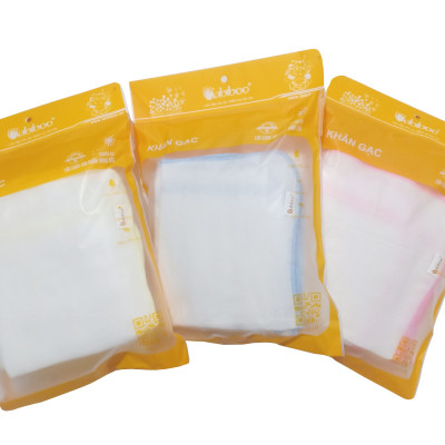 Set 10 Khăn gạc sơ sinh G10 nhỏ vắt sổ BABIBOO - BK01