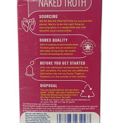 Bao Cao Su Có Gân Gai Durex Pleasuremax - 12s - Size Lớn 56mm - Nhập Khẩu Thái Lan