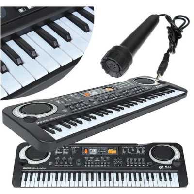 Đàn Piano 61 Phím, Kèm Mic Hát, Quà Tặng Cho Bé Vui Chơi Phát Triển Trí Tuệ