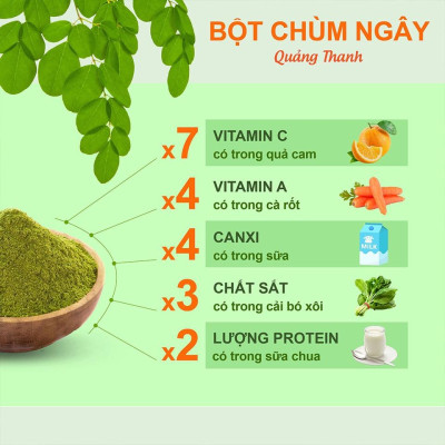 Bột Chùm Ngây Sấy Lạnh Nguyên Chất Hộp 30g  - Bột dinh dưỡng ăn dặm cho bé, tăng cường sức khỏe