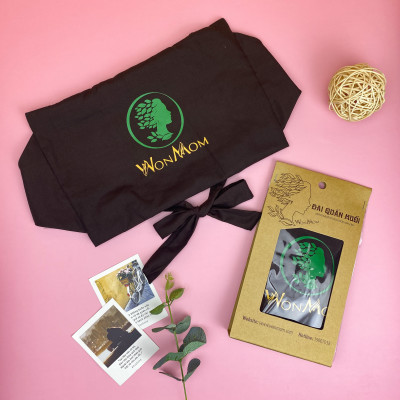 Bộ giảm eo sau sinh Wonmom ( 4 Hộp muối quấn bụng + 1 Dầu gừng + 1 Đai quấn muối + 1 Gen nịt bụng )