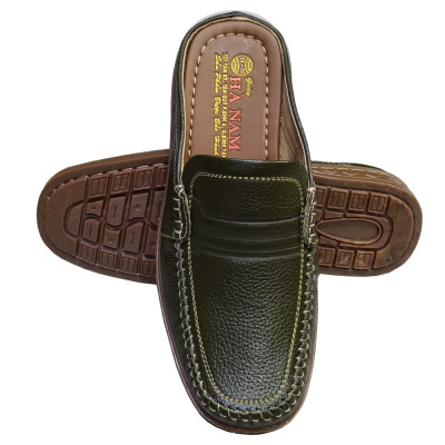 Dép Bít Mũi Nam Da Bò Thật HÀ NAM Cao Cấp GSB20101