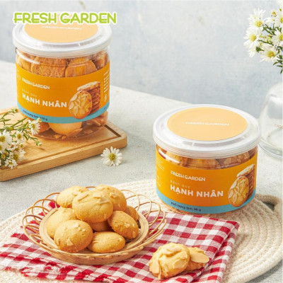 Bánh Quy Hạnh Nhân Ăn Vặt FRESH GARDEN Dinh Dưỡng Vượt Trội Thơm Ngon Tốt Cho Sức Khỏe Hộp 110g