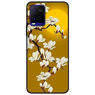 Ốp lưng dành cho Vivo Y21 - Vivo Y21s mẫu Hoa Trắng Nền Vàng