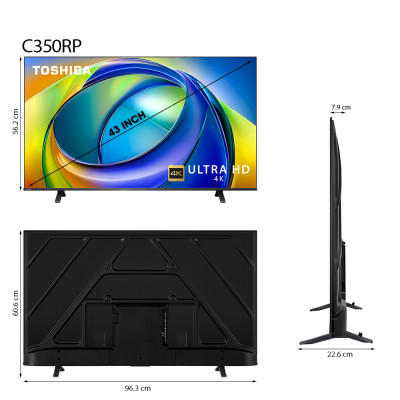 [SP Mới 2025] Smart Tivi Toshiba 43 inch AI 4K UHD 43C350RP - Giao Hàng Toàn Quốc - Bảo Hành 24 Tháng - Hàng Chính Hãng