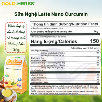 Sữa nghệ GoldzHerbs Latte Nano Curcumin – 14 gói/ 500g