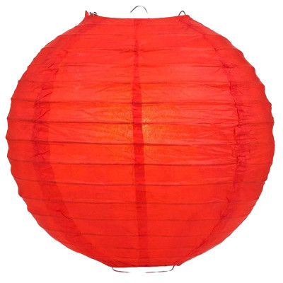 Lồng Đèn Giấy Trơn Tròn 35 Cm Vinacraft - Màu Đỏ