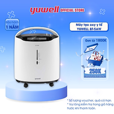 Máy Tạo Oxy Y Tế 93% Yuwell 8F-5AW - Hỗ Trợ Bệnh Nhân Suy tim, Suy phổi, Rối loạn hô hấp - Bảo Hành 1 Năm