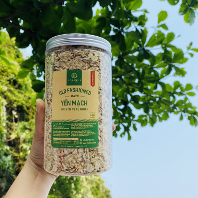 Yến mạch cán dẹt nguyên cám Úc đóng túi/ hũ 500gram thương hiệu Holinut