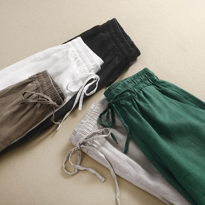 Quần ống rộng lưng chun cạp cao có đi kèm dây rút, thoải mái, dễ mặc QD09