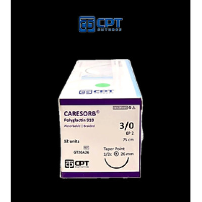 Chỉ phẫu thuật tự tiêu CPT Caresorb Polyglactin 910 số 3/0 - GT20A26