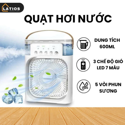 Quạt Điều Hòa Mini Để Bàn Có Khay Nước & Đá – Mát Sâu, Tiết Kiệm Điện, Có Đèn 7 Màu