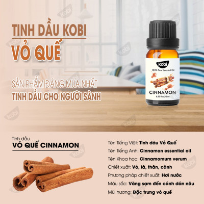 Combo 3 Tinh Dầu Kobi Nhập Khẩu Ấn Độ: Tinh Dầu Oải Hương (30ml) + Tinh Dầu Cam Ngọt (30ml) + Tinh Dầu Vỏ Quế (30ml) - Tinh Dầu Thiên Nhiên Nguyên Chất, Tinh Dầu Xông Phòng