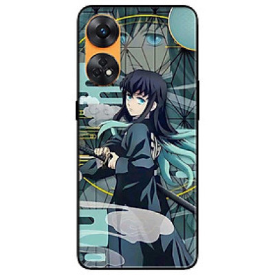 Ốp lưng cho Oppo Reno 2Z - 2F - 6Z - 7Z 5G - 8Z 5G - 8T 4G - 8T 5G - A96 5G - Anime Cô Gái Tóc Đen Xanh - Hàng Chính Hãng