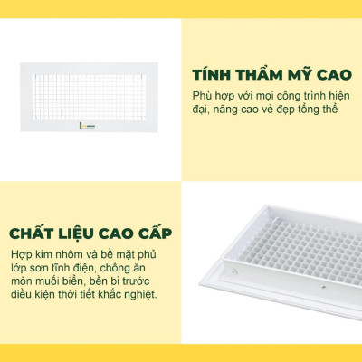 Cửa Gió Sọt Trứng, Lưu Thông Không Khí, Cửa Cấp/ Hồi, Sơn Tĩnh Điện Chống Ăn Mòn, Asia Green( Giá bao gồm VAT)