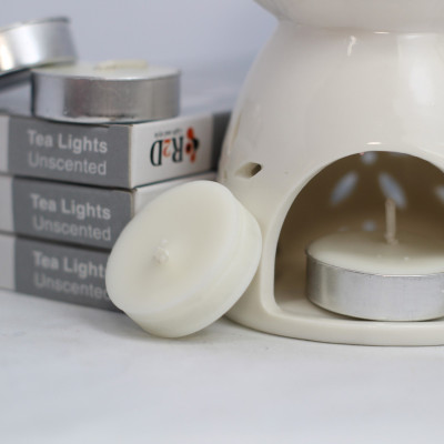 Nến không khói màu trắng tealight 10 viên dùng cho lò xông tinh dầu chính hãng R2D