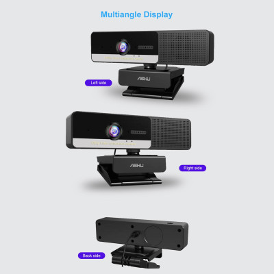 Webcam video độ nét cao ASHU 2M Pixel 1920x1080P với 4 Mic giảm tiếng ồn M-agnetic P-rivacy Cam P-rotection