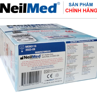 Bình (Bộ Dụng Cụ) Rửa Mũi Xoang Người Lớn NeilMed Sinus Rinse Kit 60 Sachets- xuất xứ Mỹ  (1 bình + 60 gói muối)