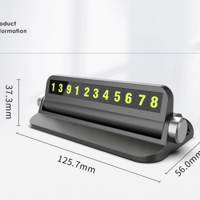 Bảng Số Điện Thoại Ô Tô, thẻ ghi số điện thoại gắn Taplo Xe hơi, ô tô Y6962 kèm khe đặt Điện thoại (màu Đen)