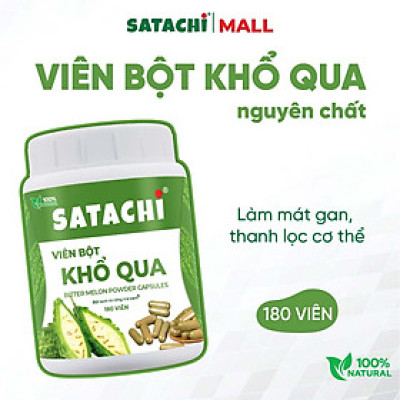 Viên Bột Khổ Qua Nguyên Chất SATACHI – 100% Từ Mướp Đắng – Dạng Viên Tiện Lợi – Hộp 180 viên