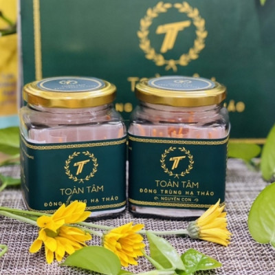 (Hộp quà tặng) ĐÔNG TRÙNG HẠ THẢO NGUYÊN CON NHỘNG TẰM SẤY TOÀN TÂM
