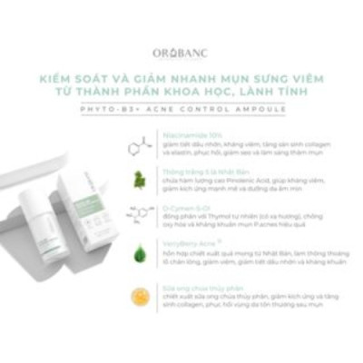 Serum mụn Orobanc phyto B3 acne ampoule 15ml