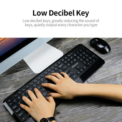 Tổ hợp uFound R-755 106 phím Bàn phím truyền tải 2.4G + Chuột không dây 1200DPI cho Văn phòng Doanh nghiệp